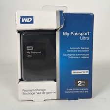 WD MY PASSPORT ULTRA 2TB HDD Backup Storage - Black- WDBBKD0020BBK-NEWM (SEALED)