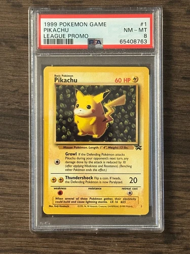 Pokemon League Black Star Promo Pikachu #1 Rare 🔥PSA 8 # 65408763