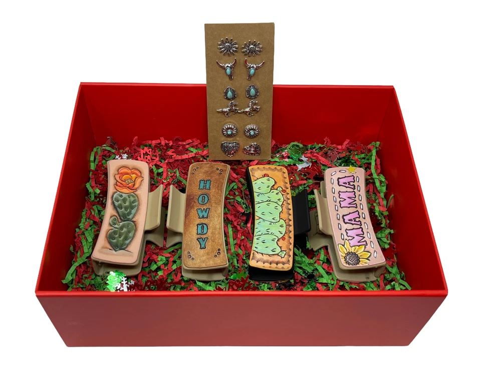 Western Hair Clips for Women with Cowgirl Earrings - Christmas Gifts for Girls - Image 2 of 4