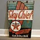 Vintage 1947 Texaco Sky Chief Porcelain Gasoline Sign