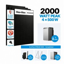Balkonkraftwerk 4000Watt mit Speicher 5kWh ECOFLOW Stream 5000 Komplettset.