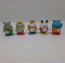 Vintage Wind Up Animal Race Rhino, Elephant, Bull Lot Of 5