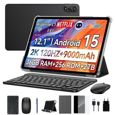 Blackview Mega 2 12'' Tablet 36GB(12+24) 256GB Android 15 2K 4G LTE HD 9000mAh