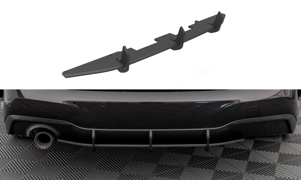 Diffuseur arrière rouge Maxton F44 spoiler central M-Pack Serie 2