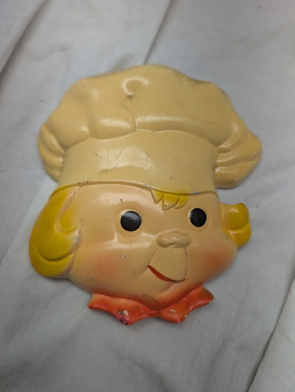 VTG Miller Studio 1964 Chef Hat Baker Head Chalkware Wall Plaque 