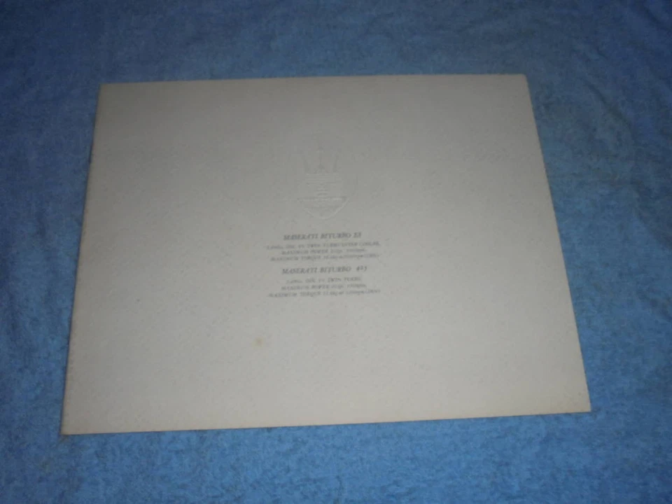 331/332 Maserati Biturbo ES/Maserati Biturbo 425 Catalog MASERATI BITURBO ES/42 - Image 3 of 4