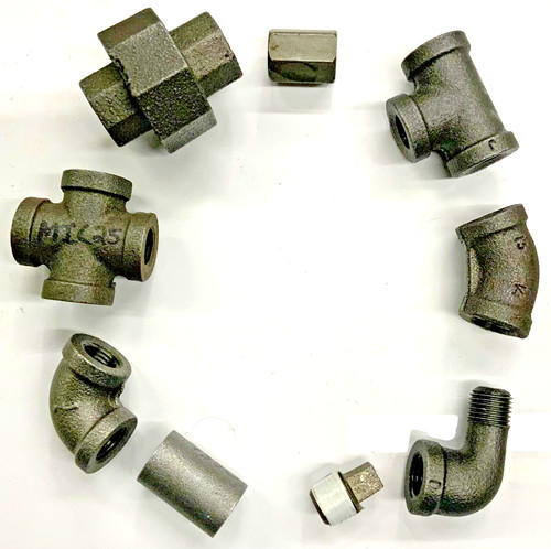 Black Iron Pipe Fittings 1/4" Assorted Malleable Pick The Pipe Fitting