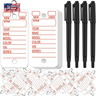 Gersoniel 500 Pcs Key Tags with Labels Car Dealership Key Tags with Rings Blank