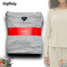NWT GapBody Women's L 2-Pc Long Sleeve Pajama Set G1079XLLMA, Grey Heather