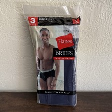 VTG Hanes Briefs Fashion Colors 3 Briefs Underwear Large 36-38 2 Solid 1 Stripe