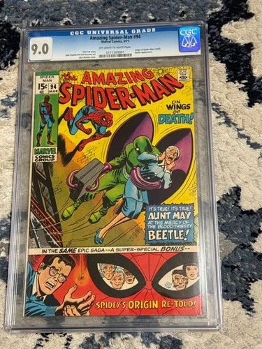 Amazing Spider-Man # 94 From 1971 Origin Retold The Beetle CGC Grade 9.0 VF/NM