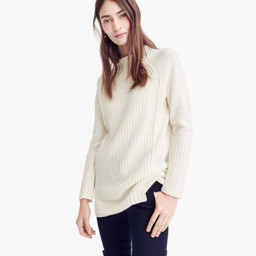 J. Crew Mockneck Tunic Sweater Ivory 