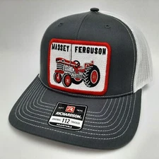 Richardson 112 Trucker Massey Ferguson Patch Cap Hat Mesh Snapback Gray