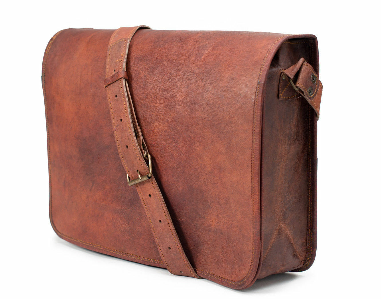 Men's New Genuine Leather Vintage Laptop Satchel Messenger Briefcase Bag