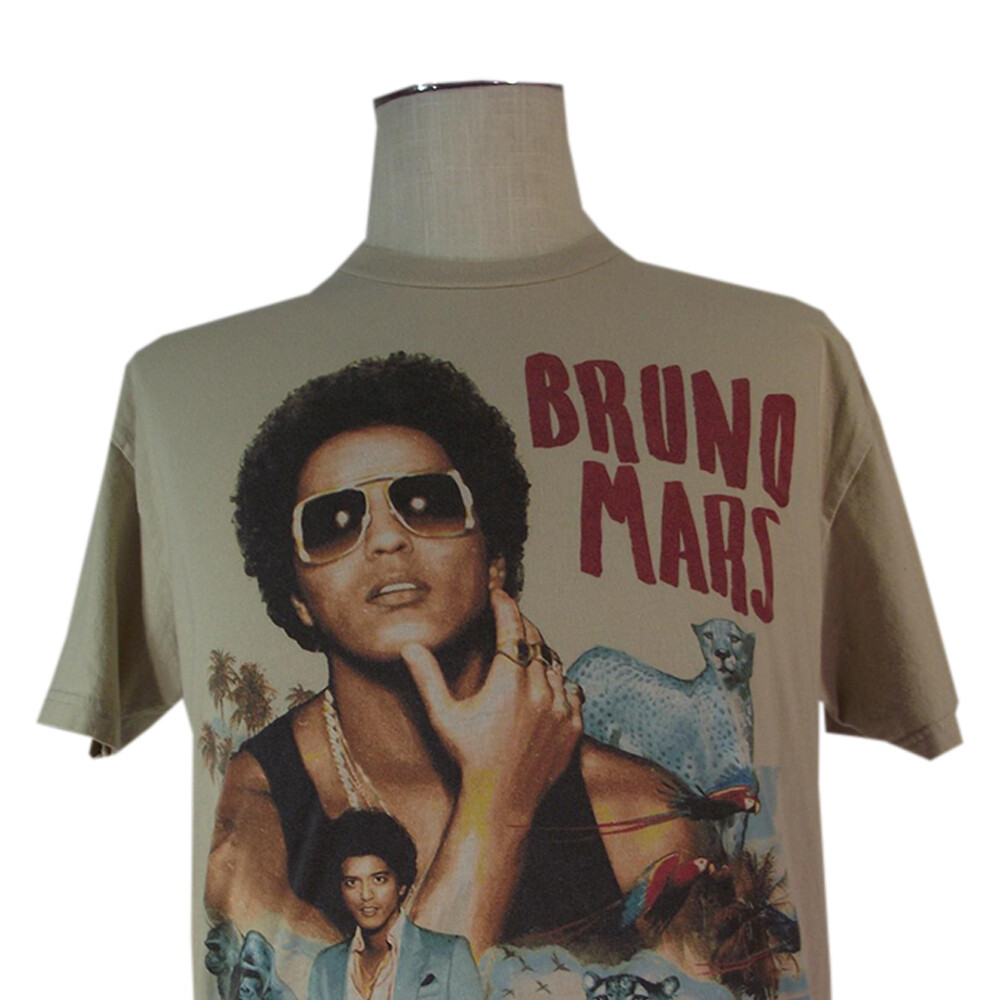 Bruno Mars Moonshine jungle tour shirt adult large light brown