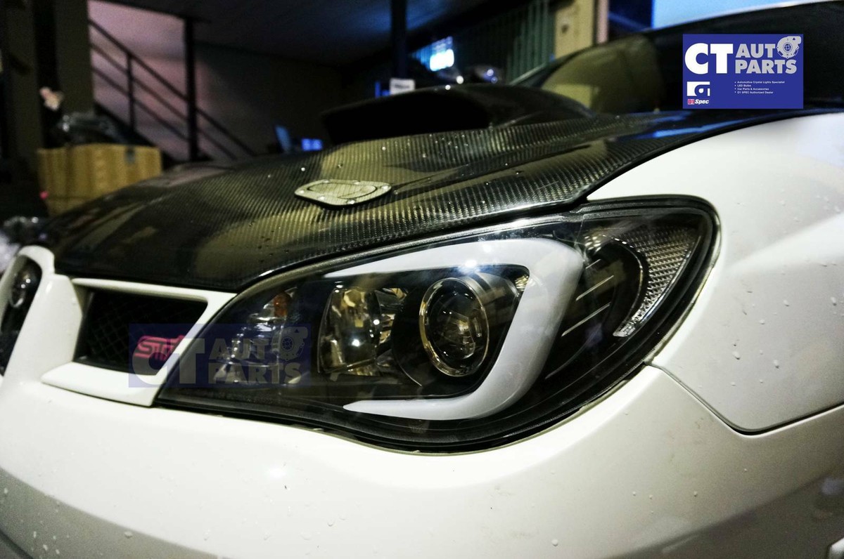 LED 3D Stripe DRL Projector Head Lights for 05-07 Subaru Impreza