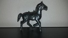 Processed Plastic Western Horse. Ser. 5 Horse in Trot 1970s. Black Plastic