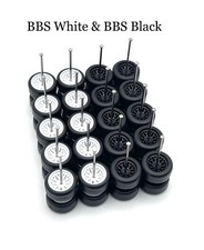 10x Sets 11mm BBS Style MIX Real Rider Wheel W/ Rubber Tires For 1/64 Scale Cars