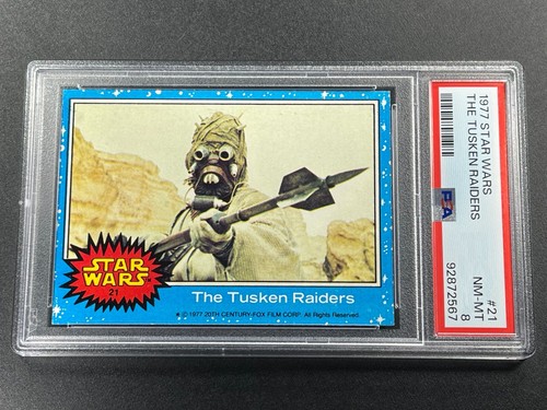 THE TUSKEN RAIDERS 1977 TOPPS STAR WARS #21 VINTAGE TRADING CARD NM-MINT PSA 8