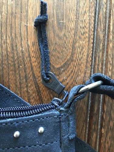 Minnetonka Fringe Shoulder / Navy Blue Suede Leather Cross Body Bag - Picture 8 of 9