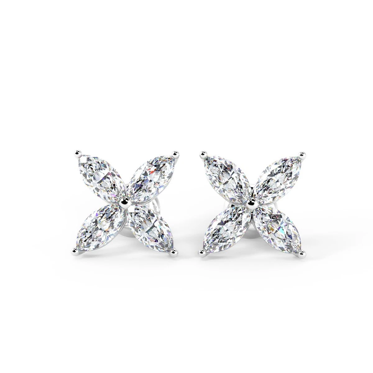 F VS 0.40 Ct Natural Marquise Diamond Designer Stud Earrings In