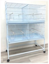 X-LARGE Double Breeding Flight Bird Parrot Cages Center Divider W/Rolling Stand