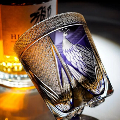 アンティーク　切子ガラス　酒盃　時代盃　V　R8277 アンティーク 切子ガラス 酒盃 時代盃 V R8277