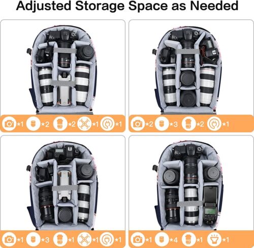 15-16 inch Camera Backpack Bag DSLR/SLR/Mirrorless Photography 3 Layers Tactical - Picture 151 of 163