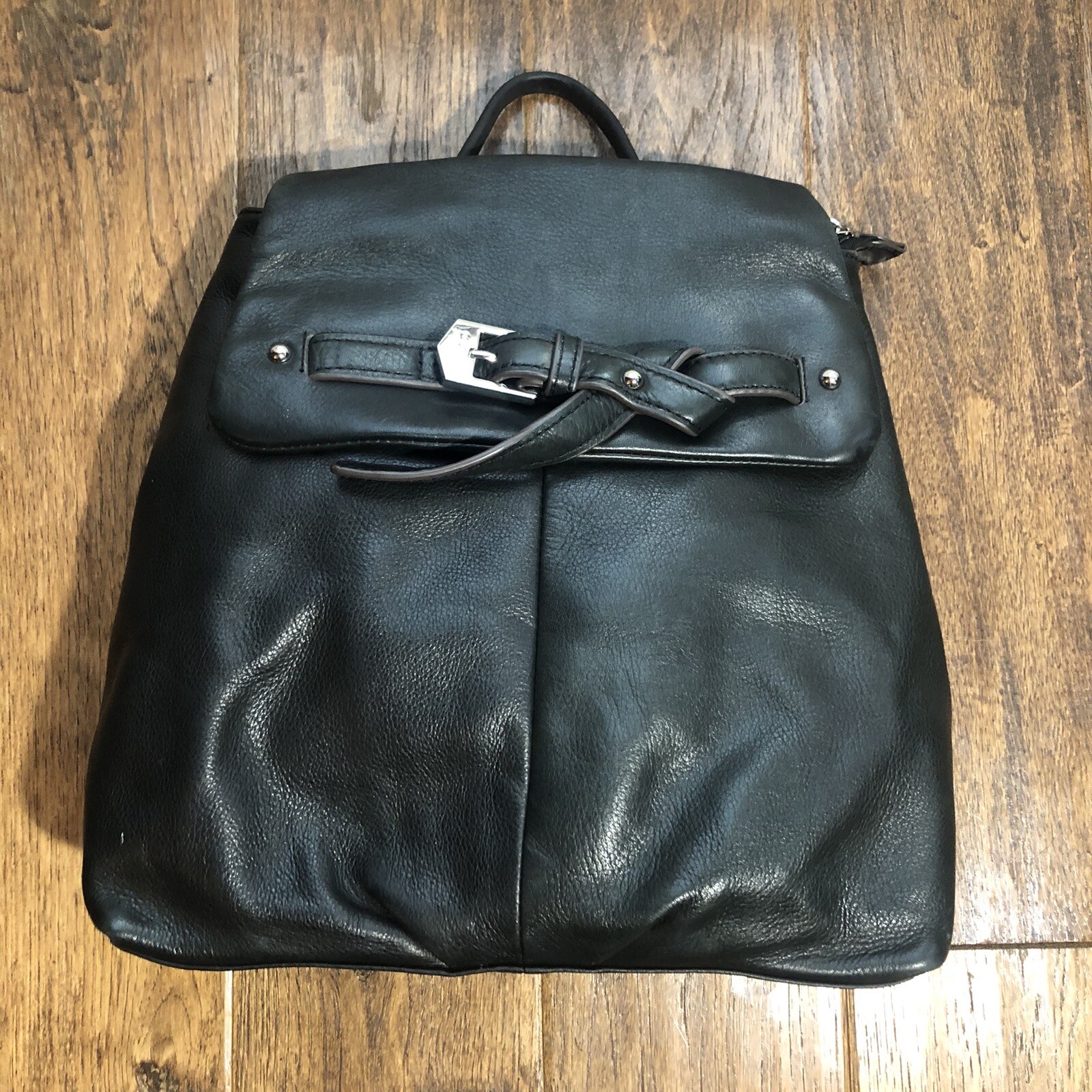 Aimee Kestenberg Black Leather Designer BackPack Silv… Gem