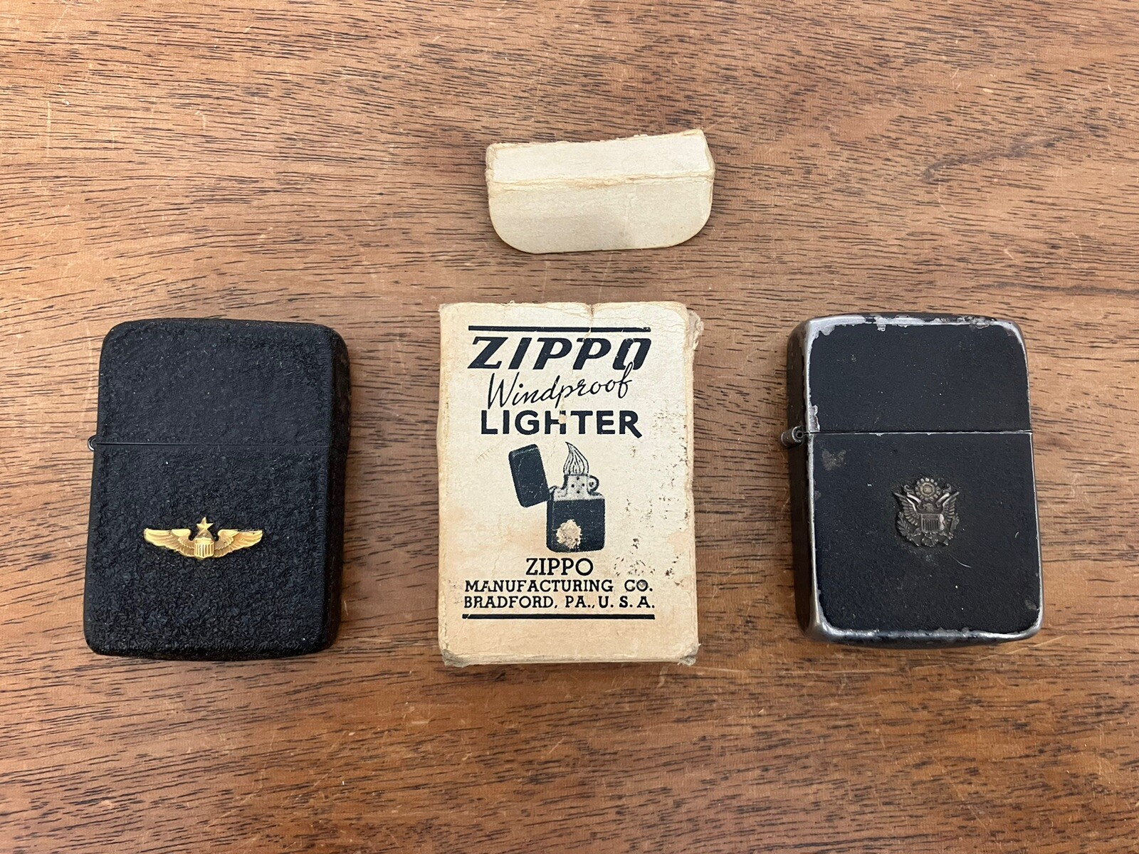 2 ZIPPO WORLD WAR II BLACK CRACKLE FULL SIZE LIGHTERS Army & Army Air Corps eBay