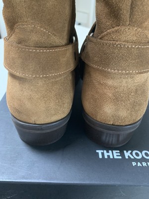 $465 The Kooples Paris Men Camel Suede Boots With Buckle 43  display picture 1