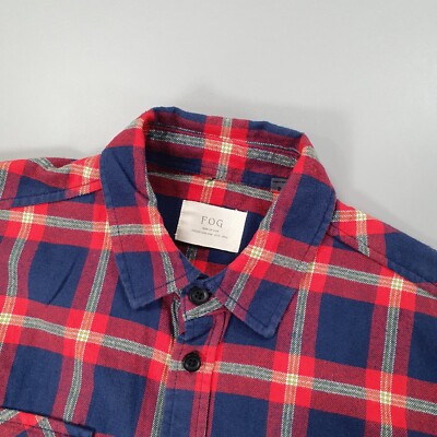 Fear Of God Herren Flanellhemd rot Small Collection One 2015-2016 Tartan NEBEL