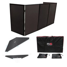 Pro X XF-5X3048B 5 Panel Black Frame DJ Facade w/ Set of Black Corner Shelves