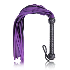 NEW Genuine Real Leather Whip Flogger Handle Tassels Restraint Cosplay Roleplay 