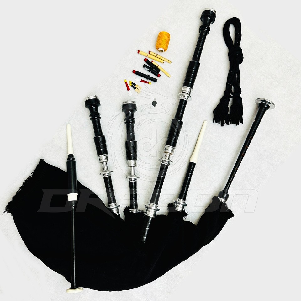 AJW Doedelzak Starter Kit met Tutor Book, Praktijk Chanter, Zwart AJW Doedelzak Starter Kit met Tutor Book, Praktijk Chanter, Zwart