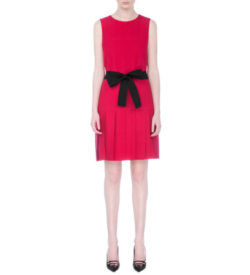 New Gucci Mini Cocktail Red Silk Dress With Ribbon Black Belt It. 42 - US 6  | eBay