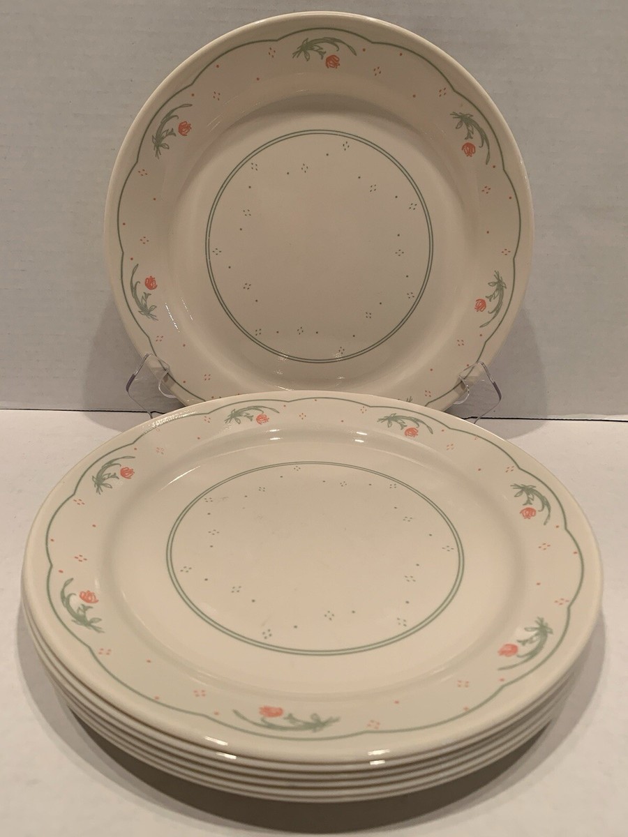 10 VTG Corelle CALICO ROSE Dinner Plates 10 1/4” Corning