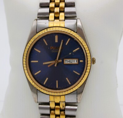 Men s Pulsar Presidential Day Date Analog Jubilee Blue Dial Watch V533-8B50 E18