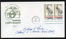 William E. Barber d2002 signed autograph FDC MOH Recipient USMC Iwo Jima BAS