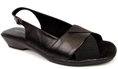 Easy Street Drew Slingback Sandal Women's Size 12.0 M, Black Croco, NEW, 27385