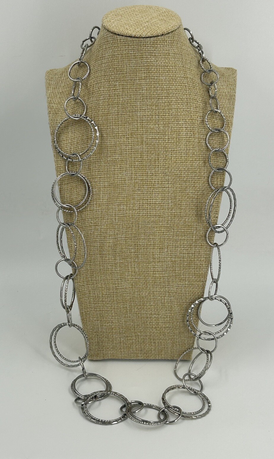 Necklace Womens Silver Tone Interlocking Graduate… - image 7