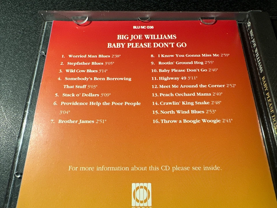 Big Joe Williams - Baby Please Don’t Go (CD, 1995) Foto 2 de 2