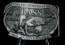 Vintage 30th Anniversary Bass Anglers Sportsman Society 1997 Belt Buckle Canada