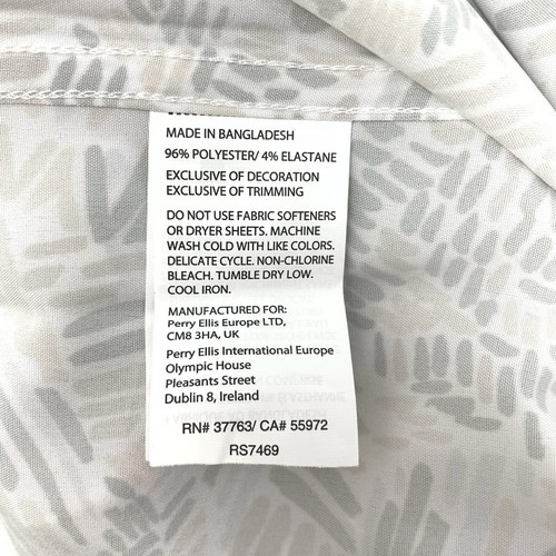 Perry Ellis Motion Stretch Seestern hellbraun/weiß Herren Kurzarm Knopfleiste Gr. SM - Bild 9 von 10