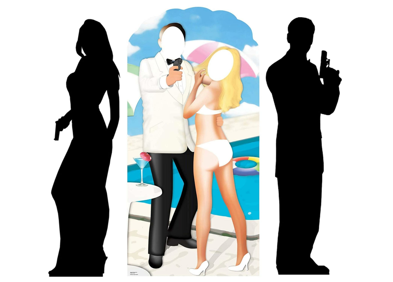 Secret Agent Bond Theme Cardboard Cutout Party Pack of 2 Stand In & Silhouettes
