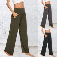Womens Yoga Sweatpants Comfy Loose Casual Wide Leg Lounge Joggers Pants With