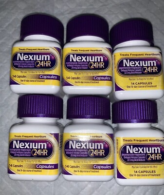 Lot Of 6 Nexium 24HR  14 Capsules Exp 02/2027+