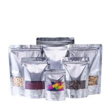 Window Aluminium Foil Mylar Bag Stand UP Pouches Food Grade Heat Seal Zip Lock