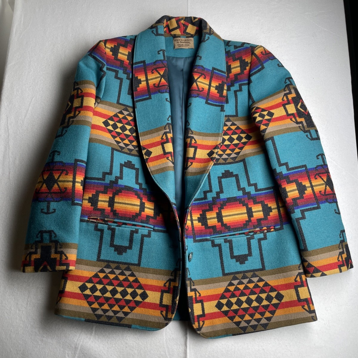 レア商品 Pendlton 80's wool coat ビンテージ Vintage PENDLETON Multicolor Wool Southwestern Aztec Blazer