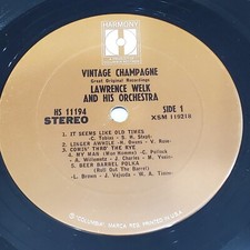 Vintage Records Vinyl Only - 1966 Lawrence Welk Champagne 33 LP Harmony VG